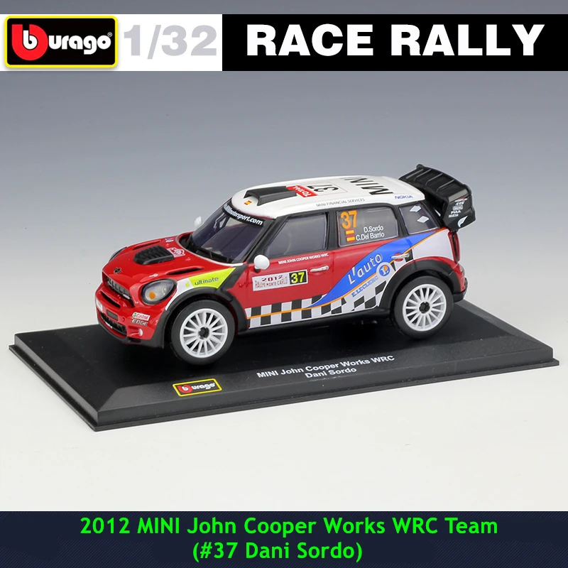 

Bburago 1:32 2012 MINI #37 DS WRC Rally Racing Alloy Model Car model Collecting gifts