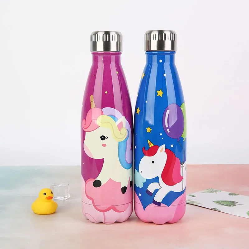 Custom Cartoon Unicorn бутылка для воды с логотипом термос из нержавеющей стали