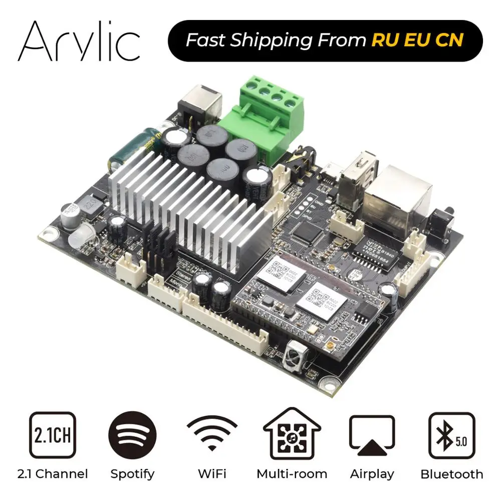 Up2Stream Amp V4 WiFi & Bluetooth 5.0 Stereo Amplifier Board 50W*2 DC 12-26V Multiroom