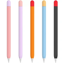 Dla Apple Pencil 2 skrzynki pokrywa Tablet piórnik iPad Pen ochronna skóra miękkiego silikonu wskazówka pokrywa uchwyt Tablet Touch Pen Sleeve tanie tanio TCAM NONE CN (pochodzenie) Pojemnościowy ekran Laptopy 20202020 Silicon Protective Cover Silicone 157mm Black orange pink purple red sky blue (optional)