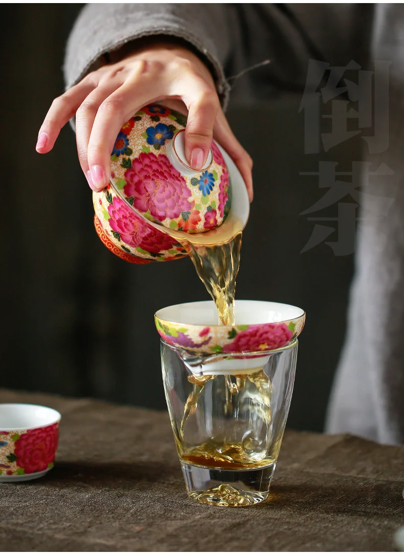 Новое поступление Jingdezhen высококачественная керамическая пиалы для чая эмалированная чаша для китайского кунг-фу Gaiwan, чайная чашка чайная чаша чайная посуда