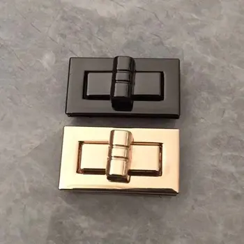 

Rectangle Shape Clasp Turn Lock Twist Locks DIY Leather Handbag Hardware Metal Elegant New Bag Accessories High Quality