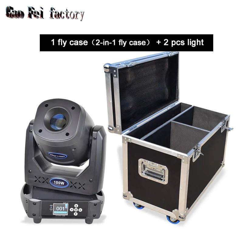 2In1 Flight Case With Dj Lights 100W Gobo Projector Prism Effect Lyre Spot Moving Head Dmx Stage Light For Disco Lamp