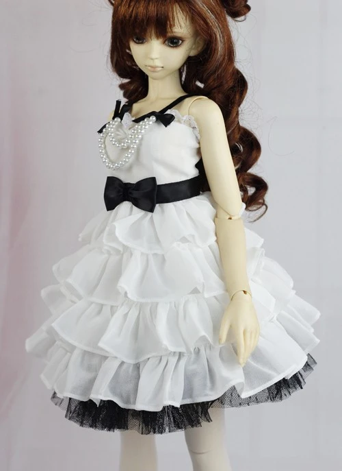 

G10-X045 children toy BJD DD SD MSD 65cm 1/3 1/4 1/6 doll's props Accessoriess clothes White princess tutu dress 1pcs