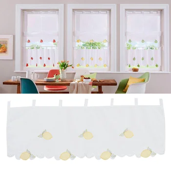 

Small Delicate Curtain Unique Coffee Curtain Practical Short Curtain Window Screen for Kitchen Home Mall Store (Lemon 45*120cm)