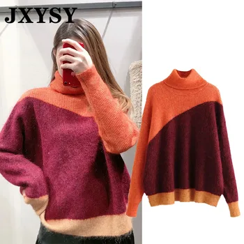 

Turtleneck Sweater Women Winter Warm Pull Femme Long Sleeve Knitted Pullovers Vintage Loose Sweater Women Jumper Tops