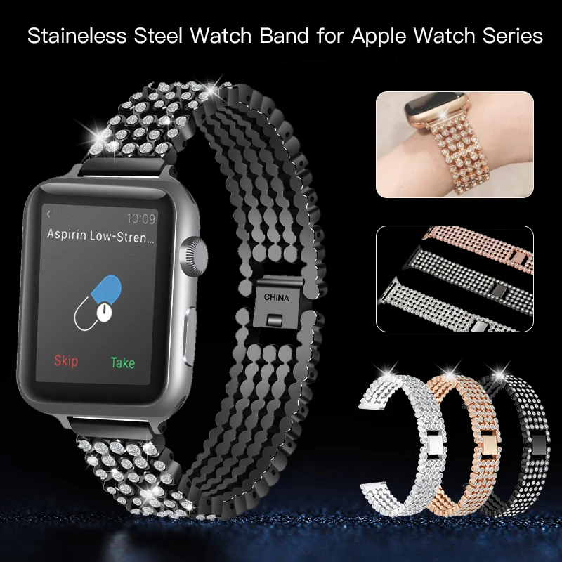 Браслет из нержавеющей стали для часов iWatch 6 5 4 40 мм 44 38 42 | Наручные часы