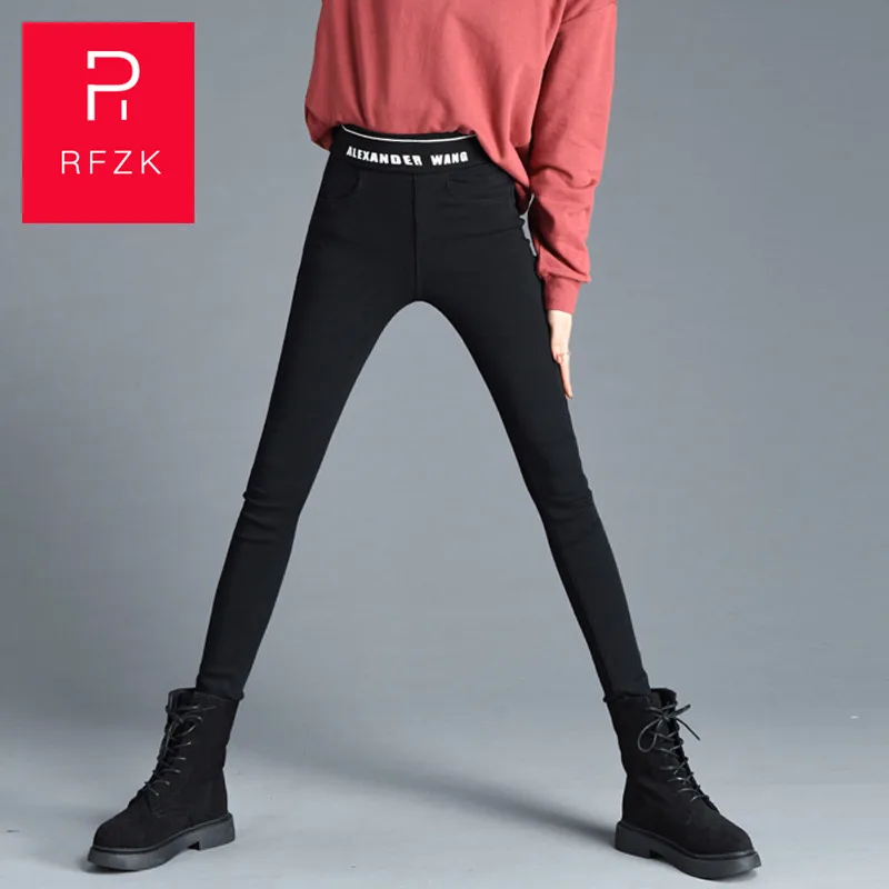 Женские бархатные леггинсы RFZK Plus с высокой талией тонкие новинка осень зима 2020