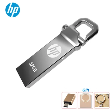 

Original HP V250W Waterproof metal USB Flash Drive 64GB pendrive 32GB USB 2.0 memory stick 16GB key hooks for tablet office