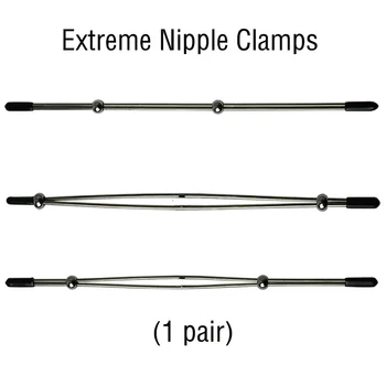 Double Bar Adjustable BDSM Play Extreme Nipple Clamps with Silding Tensioner Sex Toys for Women 1