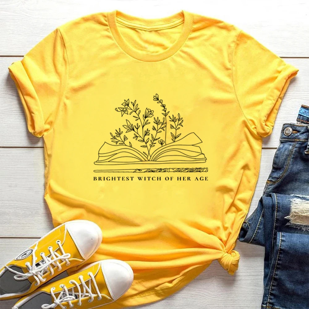 

Brightest Witch of Her Age T Shirt Brightest Witch Tee Magic Book Shirt Novelty T Shirt Book Lover Gift Ideas Shirt Reading Tee