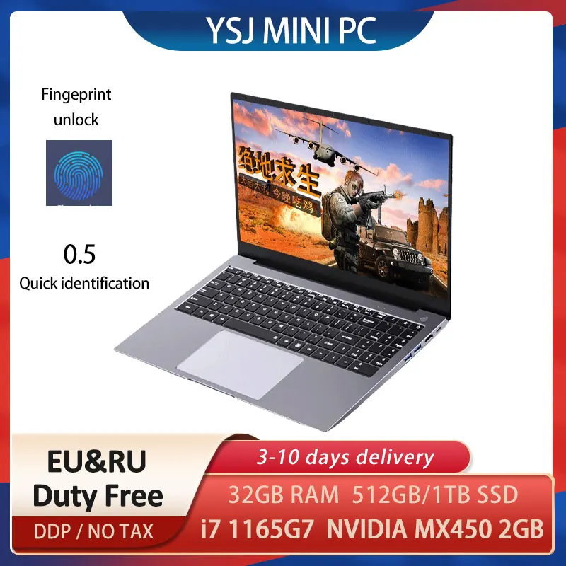 Игровой ноутбук NVIDIA MX450 15 6 дюйма Intel Core i7 116 Φ 7 11-го поколения 2 ГБ 32 ОЗУ | Компьютеры