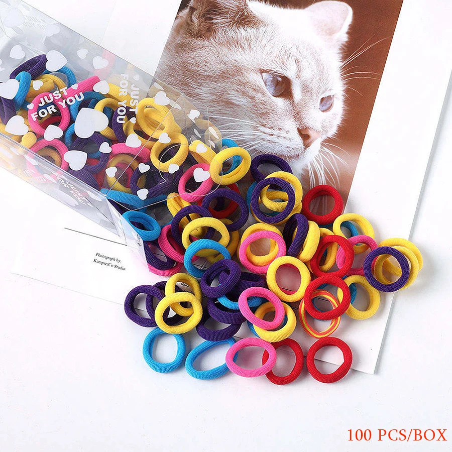 Haimeikang 100 шт./кор. Для женщин нарисованной длинноволосой девочкой, Scrunchies Карамельный цвет эластичная повязка для волос; эластичная повязка резинки для волос аксессуары для волос - Цвет: C