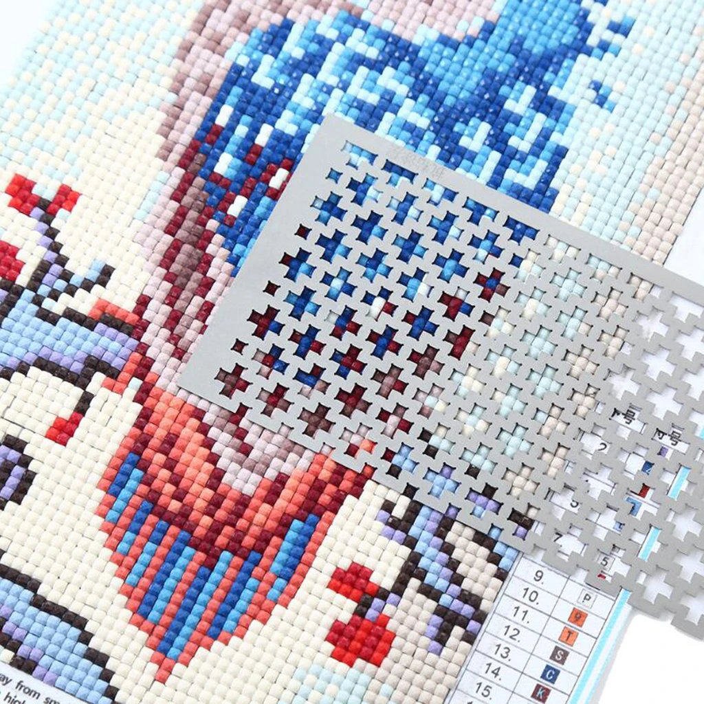Diamond Painting Ruler Blank Grids Drawing Point Net Stainless Steel Embroidery Art 5D DIY Diamond Painting Full Partial Tool