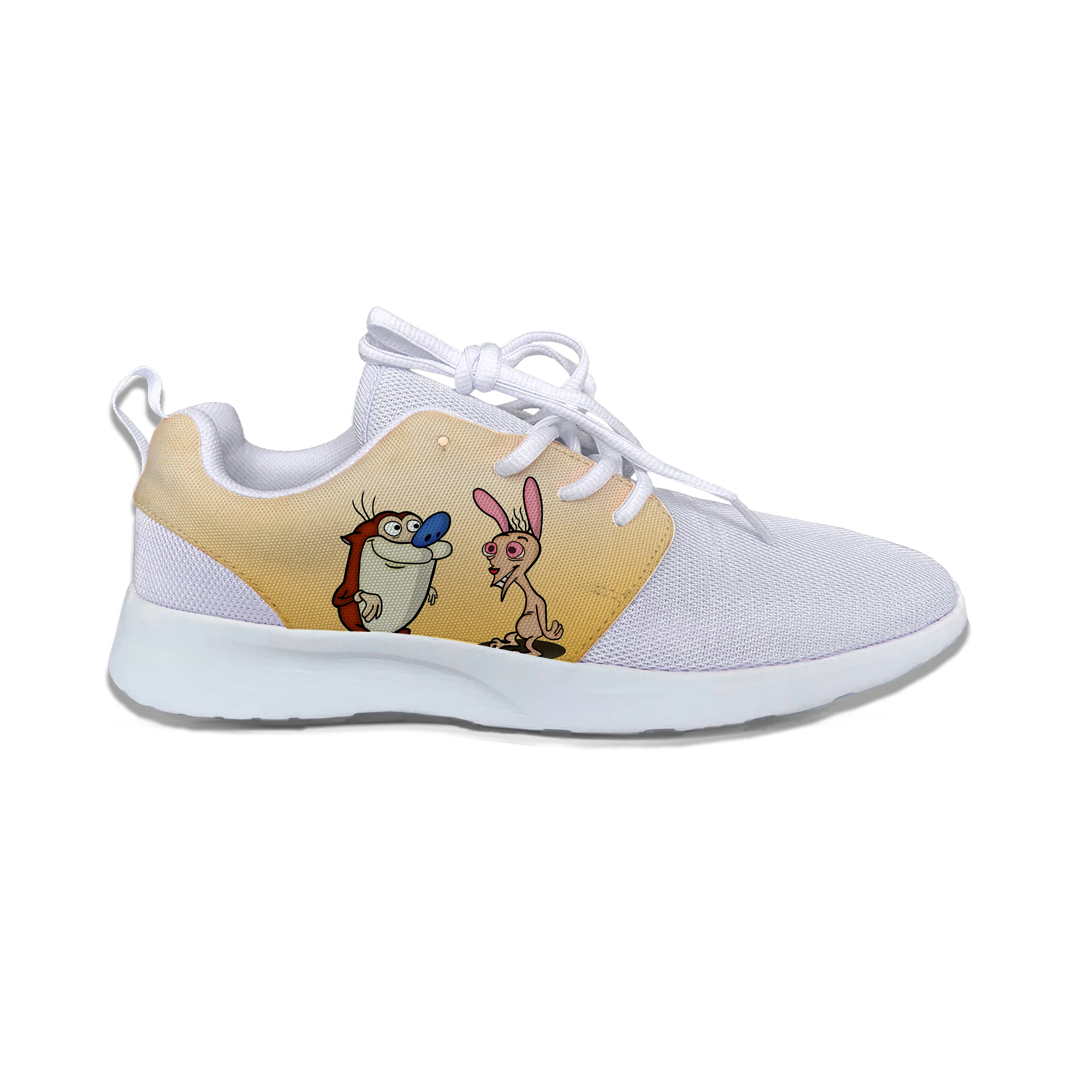 Stimpy and Ren Горячая Забавный мультфильм спортивные кроссовки крутые Модные дышащие легкие кроссовки подарок для мальчиков девочек детей