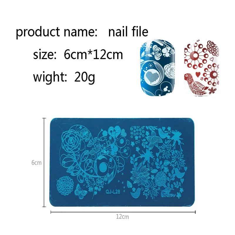 Nail Art Stamping plates equipment, 2pcs Stainless Steel Image Nail Stamping Plates/ Halloween Nail Stamp Template Tools L33