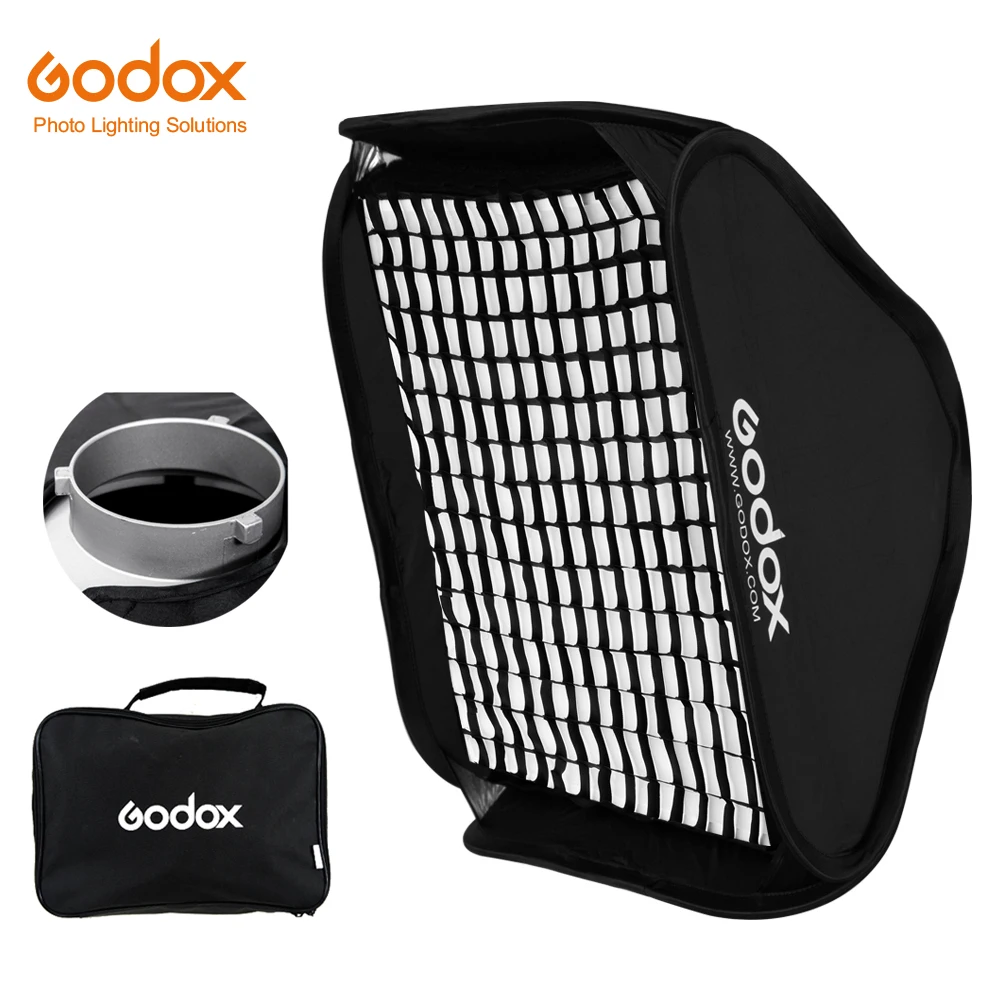 Godox 60 x 60cm 80 x 80cm Folding Portable Bowens Mount Softbox + Honeycomb  Grid Studio Strobe Flash Reflective Softbox Diffuser - AliExpress