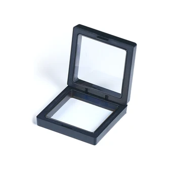

10pcs Acrylic Transparent Boxes Black Square Simple Jewelry Storage Protected Case Jewelry Box Rings Packaging Small Gifts Box