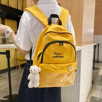 

Embroidery Women's Backpack Korean Harajuku School Bag for Girls Female High School Student Women Backpack Campus Bookbag 2020