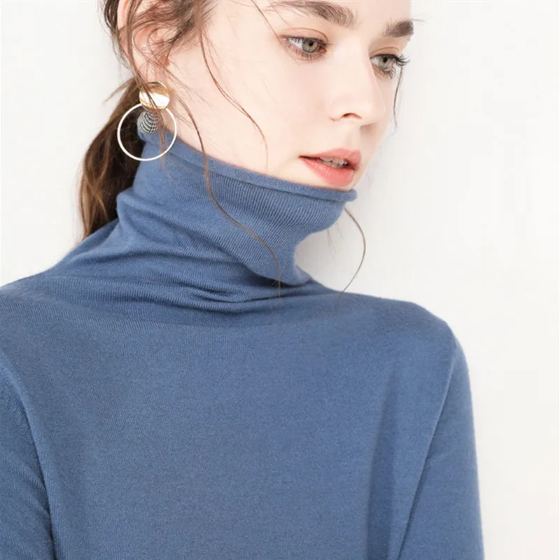 

S-XXL Women's sweater winter turtleneck warm tops female casual long sleeves solid color cotton sweater autumn women clothing
