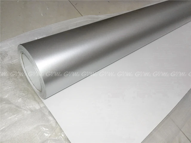 Unique Satin Chrome Silver Vinyl Stainless Steel Vinyl Wrap Film With Air  Channle 52x20m Roll From Orlrra, $225.32