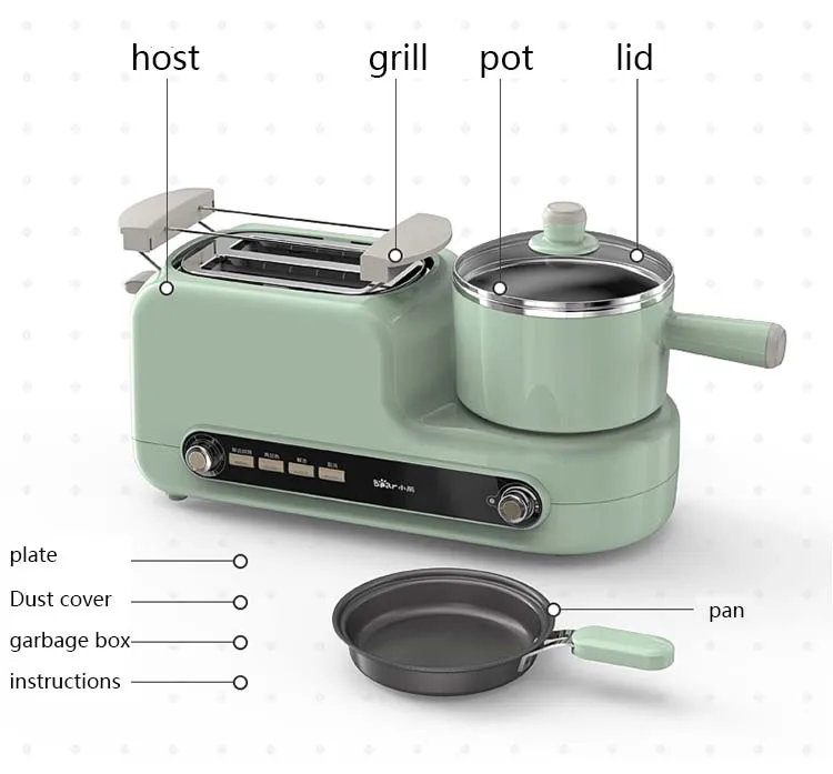Breakfast Machine Household Toast Multi-functional Small Four In One Toaster Automatic Toaster Driver Hot Dog Bread Machine