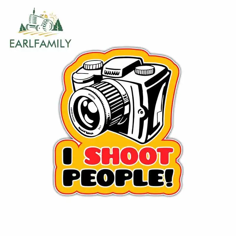 

EARLFAMILY 13cm x 11.3cm for I Shoot People Camera Photo Photographer Logo Car Stickers Vinyl Bumper RV VAN Car Accessories JDM