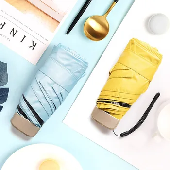 

Sun Screen Anti-ultraviolet 6-bone Vinyl Five-fold Umbrella Sun Umbrella Creative Pocket Mini Ultra-light Five Folding Umbrella