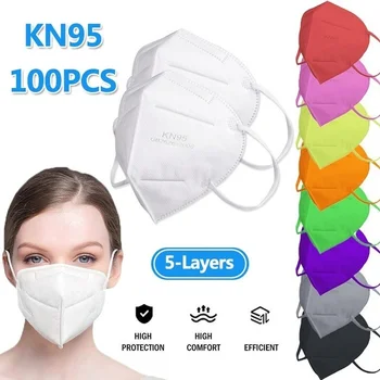 

5-layer Disposable Face Mouth Cover Nose Facial PM2.5 Dust Shade Black Pink Blue Orange