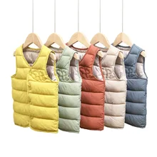Детский жилет коллекция года; сезон весна-осень-зима; Толстый жилет стиль; жилет для мальчиков и девочек верхняя одежда Детский жилет