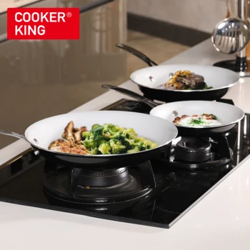 

COOKER KING Ceramic Frying Pan Nonstick Pots and Pan Set, Microwave Use, Can use in Dishwaher, 20/26/30cm, 6 Colors for Choice
