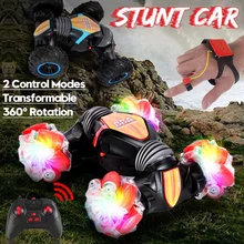 Voiture de cascadeur RC 4WD 2021G, nouveau modèle 2.4, Rotation de 360 °, dérive totale, geste/télécommande, voiture de cascade à grande vitesse avec lumières