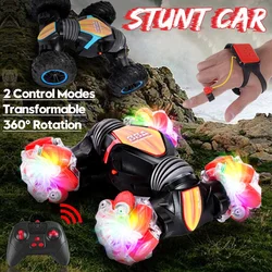 Voiture de cascadeur RC 4WD 2021G, nouveau modèle 2.4, Rotation de 360 °, dérive totale, geste/télécommande, voiture de cascade à grande vitesse avec lumières 
