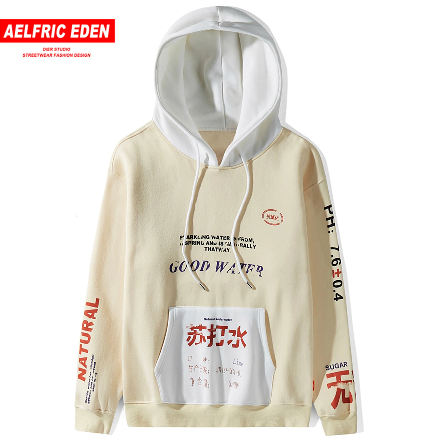 Aelfric eden с буквенным принтом Мужские толстовки с капюшоном Harajuku Модный пуловер Топы Csaual Хлопок Уличная Хип Хоп Толстовки