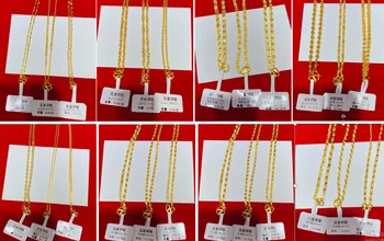 شراءHX 24K عقد ذهب نقي حقيقي AU 999 سلسلة ذهبية صلبة لامعة بسيطة الراقي العصرية الكلاسيكية غرامة مجوهرات رائجة البيع جديد 2020