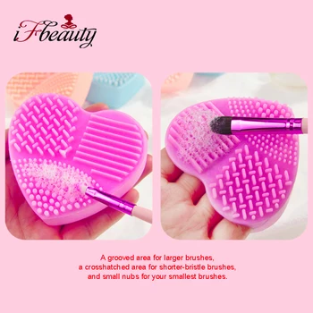 

Silicone Heart / Egg / Soap box Shape Makeup Brushes Scrubber Board Cleaning Pad Cosmetic Brushes Cleaner Brush Washing Tools