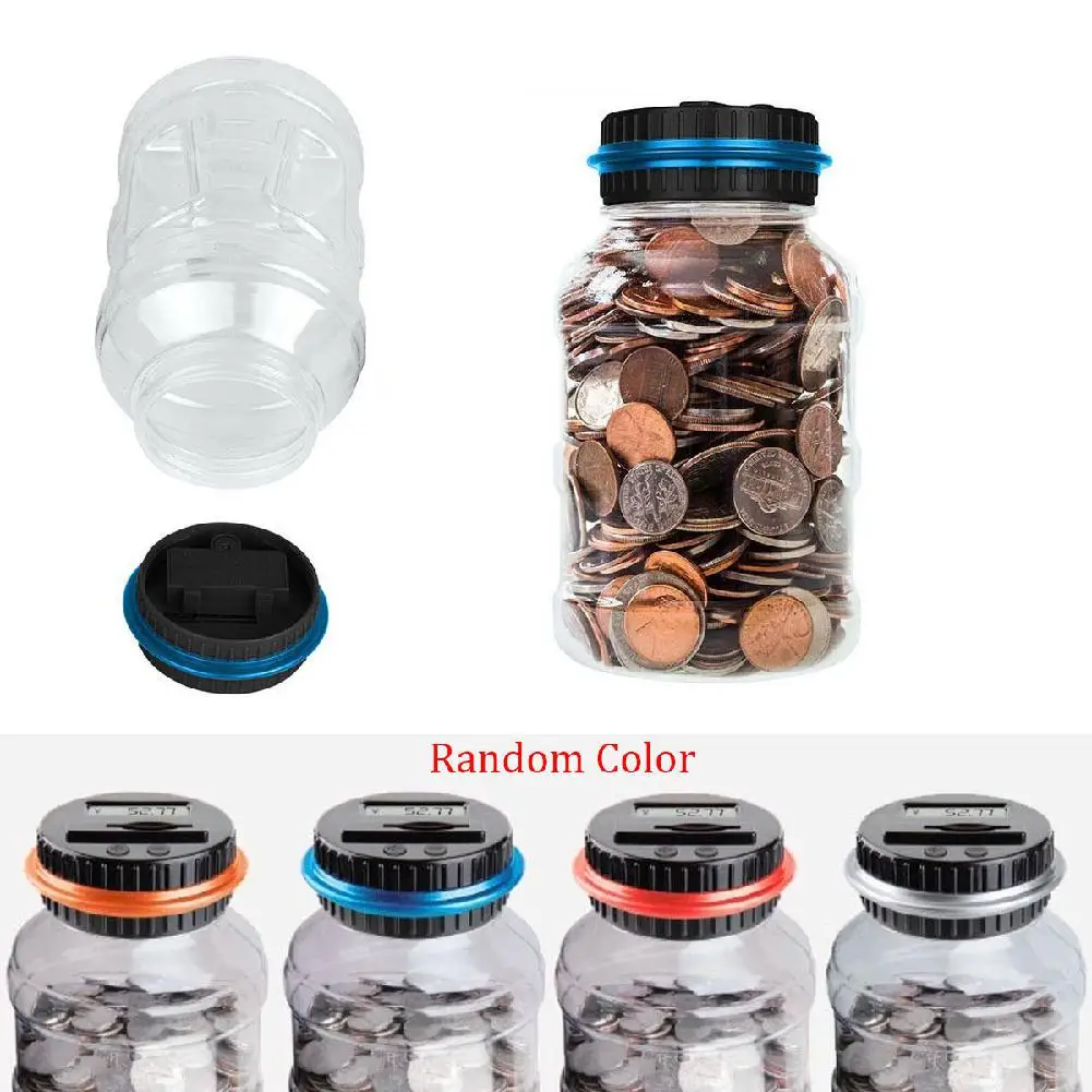 Piggy Bank Counter Coin Electronic Digital LCD Counting Coin Money Saving Box Jar Coins Storage Box for US Dollars