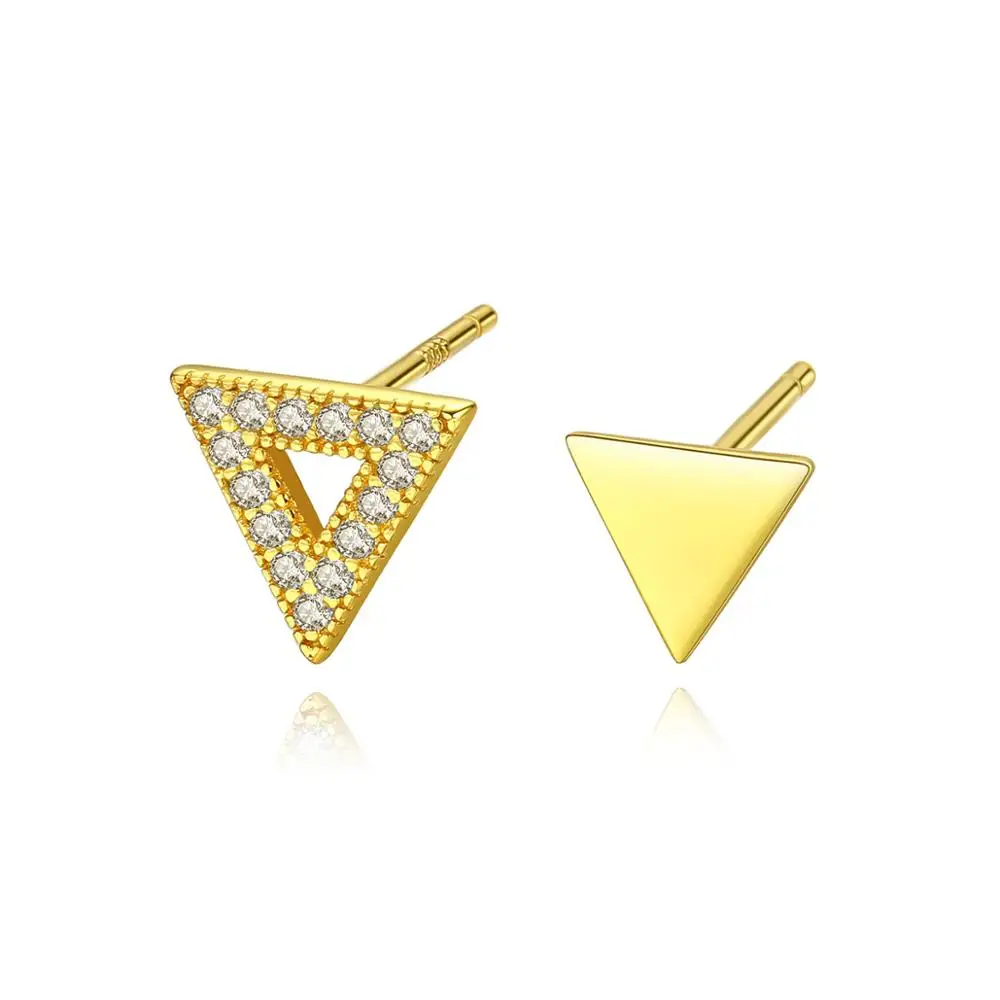 

Fenchen Korean Asymmetric Triangle Stud Earrings for Women Unique Design 925 Sterling Silver Earrings Brand Fine Jewelry AE081