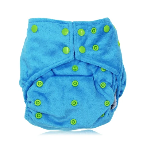 Minky blue 5 комплектов, термополиуретановые водонепроницаемые двойные подгузники, детские моющиеся многоразовые тканевые подгузники со вставками для детей от 0 до 2 лет - Цвет: Minky blue