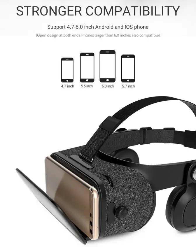 HiMISS VR Z5 Virtual Reality Glasses 3d Headset Google Cardboard Helmet Goggles