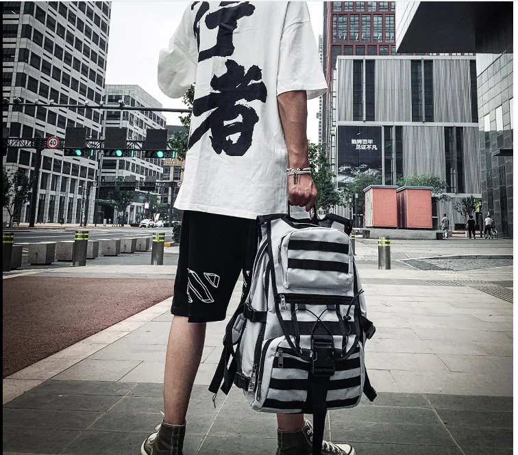Хип-хоп стиль Мужская Уличная рюкзак унисекс школьный рюкзак большой емкости сумка для ноутбука Мужская Дорожная портативная оксфордская сумка D926