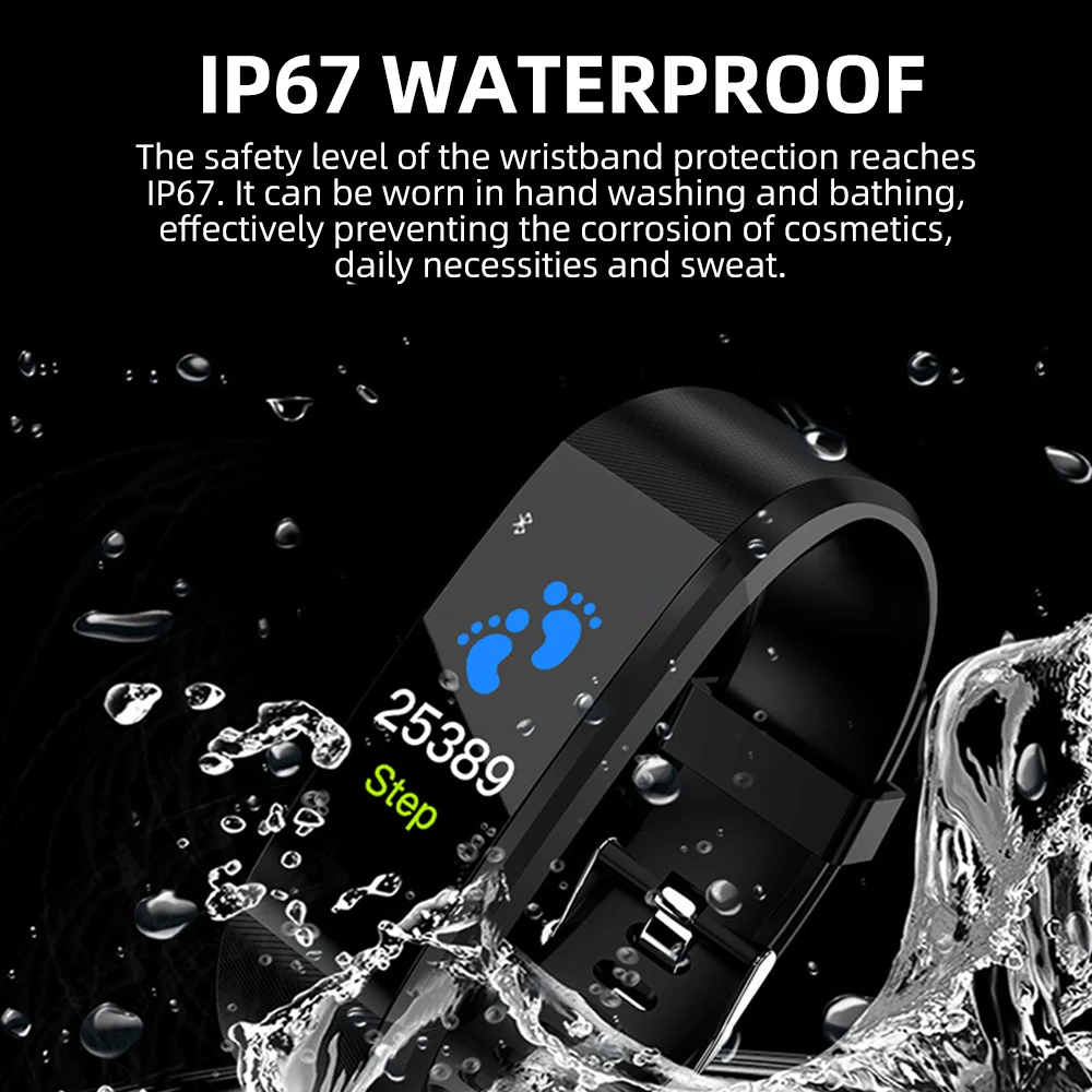 Pulseira de Freqüência Ankndo Fitness Cardíaca Passometer Banda Inteligente Chamada Lembrete Mensagem Smartband Unisex Sono Rastreador Ip6x Pulseira 6 Pulseiras inteligentes