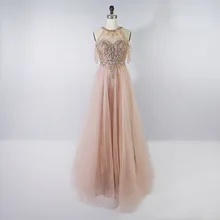 Сексуальные прозрачные платья для выпускного вечера Новые Длинные Кристаллы бисера Тюль Вечерние платья Реальные фотографии трапециевидная вышивка Формальные