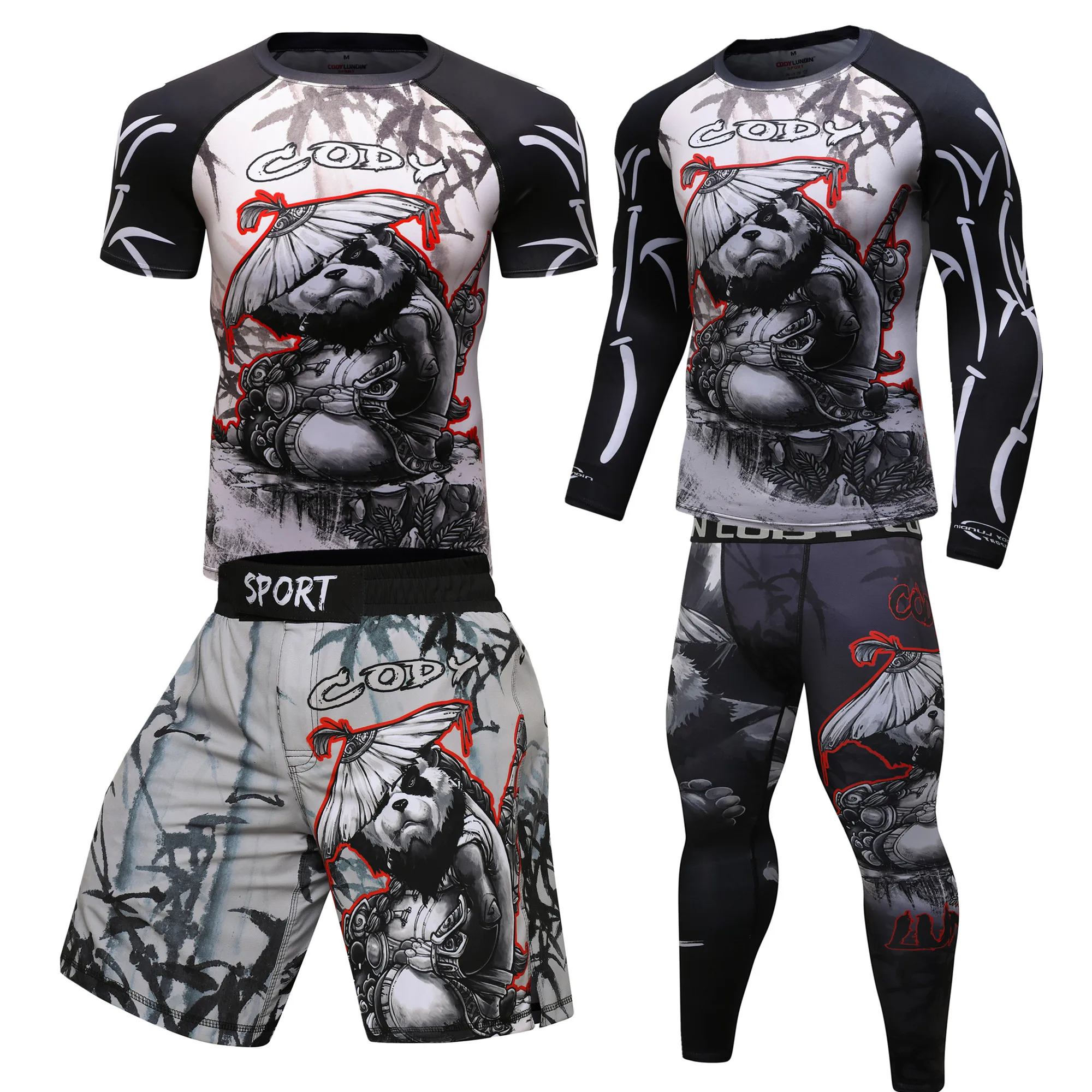 jiu jitsu Rashguard men's t-shirts hosen mma shorts bjj Boxeo kickboxing jerseys rash guard Gym Clothing mma Boxing T-shirt set