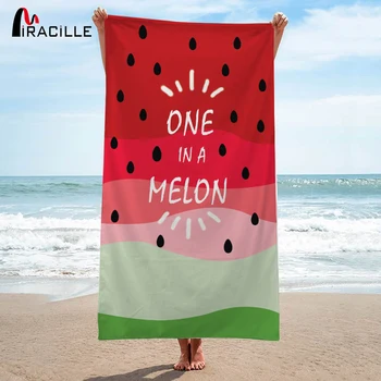 

Miracille Watermelon Print Rectangular Beach Towel Bath Towel Microfiber Picnic Seaside Beach Cooler Swimming Pool Mat Drop Ship