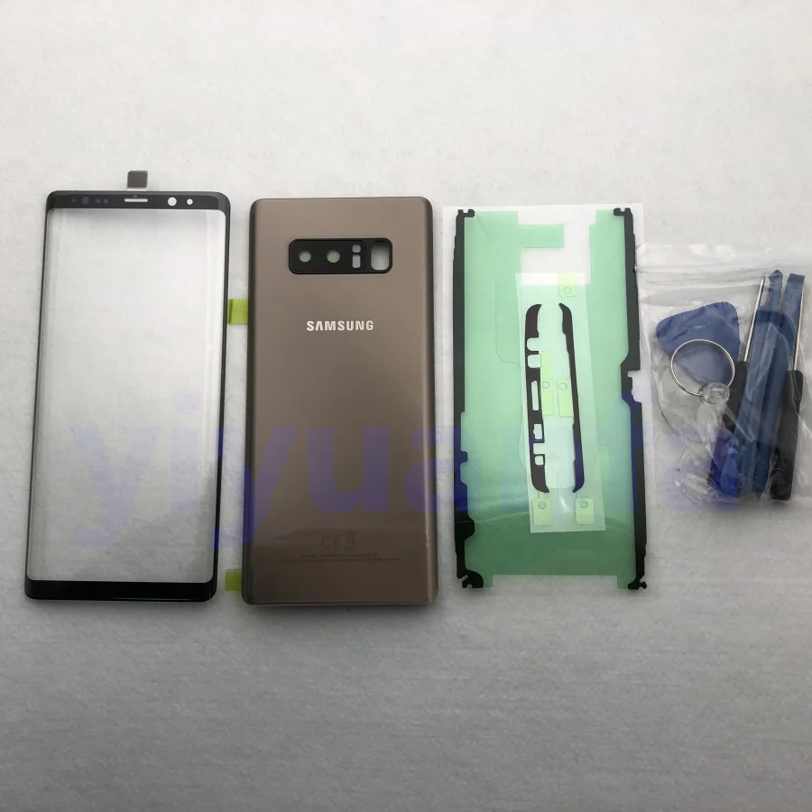 Note8 задняя крышка батарейного отсека, корпус для стеклянной двери+ ЖК-дисплей, Передний сенсорный экран, внешний объектив для samsung Galaxy note 8 N950 N950F