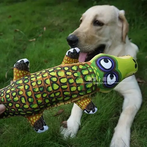 Canvas pet toys bite-resistant golden Labrador Teddy molars small, medium and large dog toys postage - Цвет: crocodile