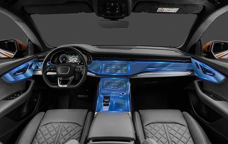 Для Audi Q8 интерьерная наклейка прозрачная защитная пленка автомобильные аксессуары центральный контроль дисплей защитная пленка