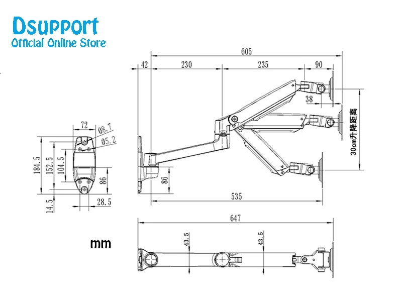 2019 new Aluminum Alloy Mechanical Spring dual Arm
