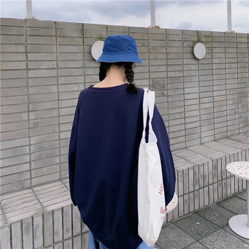 Толстовка с капюшоном Женская негабаритная винтажная harajuku контрастный милый пуловер осень сладкий ривердейл свободная повседневная женская одежда